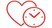 cvhc volunteer hours icon - heart and clock